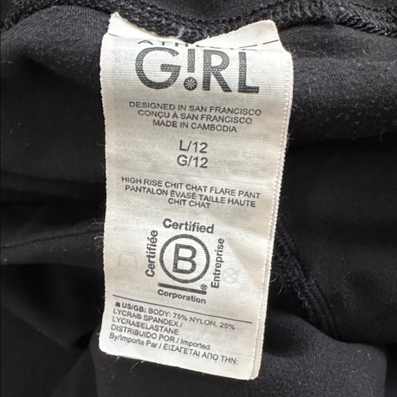 Athleta Girl Chit Chat Leggings 3 pair Size Large / 12 Black and Pink - Picture 5 of 13